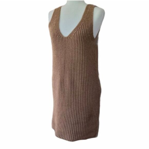 Madewell Camel Merino Wool Tunic Knit Sleeveless Tank Sweater Dress Size Small - Picture 6 of 12